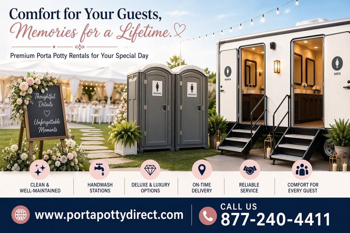 Wedding Porta Potty Rental Tips: Comfort, Care & Class for Your Big Day